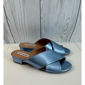Steve Madden Shiny Blue Cross Strap  Womens Size 8M
